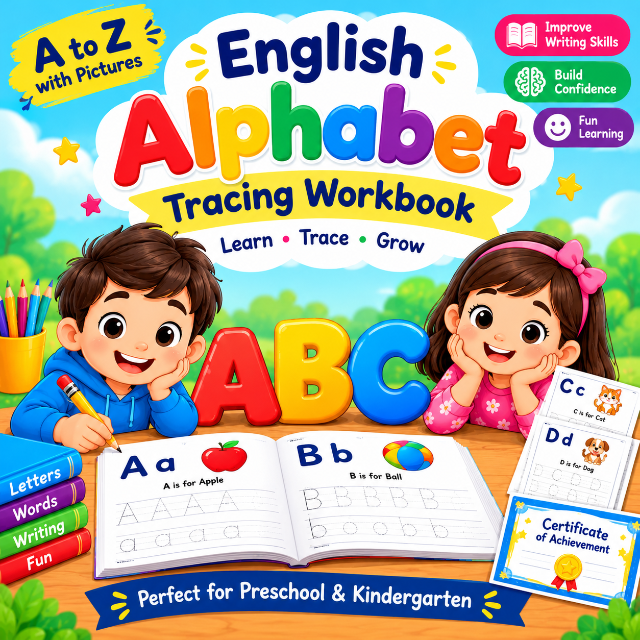 बच्चों के लिए ABC वर्कबुक PDF | A से Z तक अंग्रेज़ी अक्षर सीखें और लिखने का अभ्यास करें